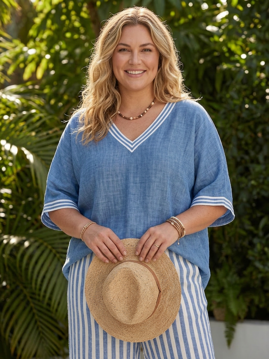 The Wren Contrast V-Neck Set