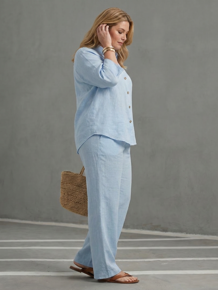 The Amity Linen Tunic Set