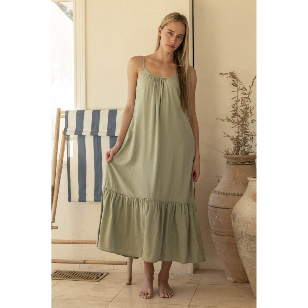 The Marisol Ruffle-Hem Linen Maxi