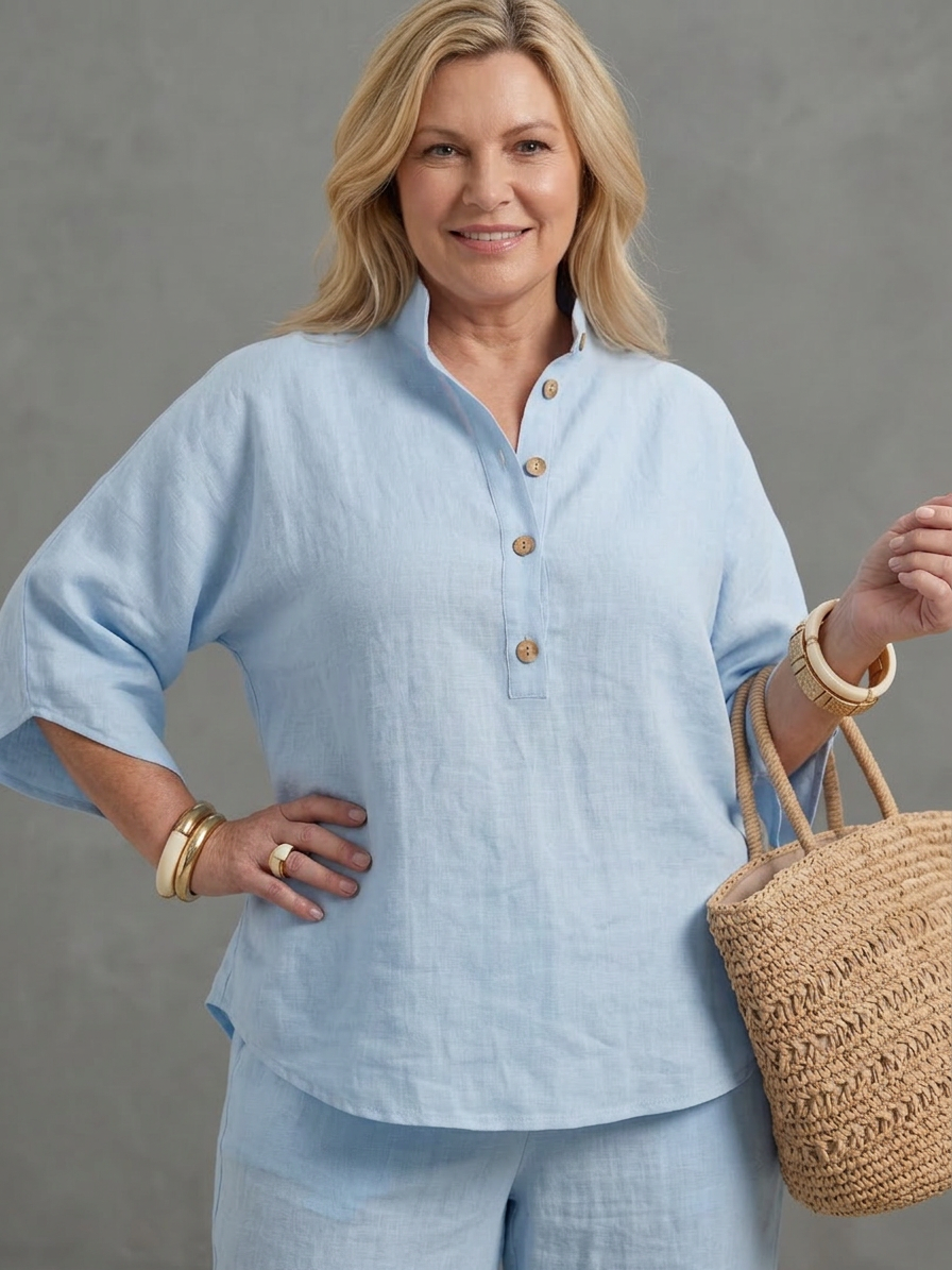 The Amity Linen Tunic Set