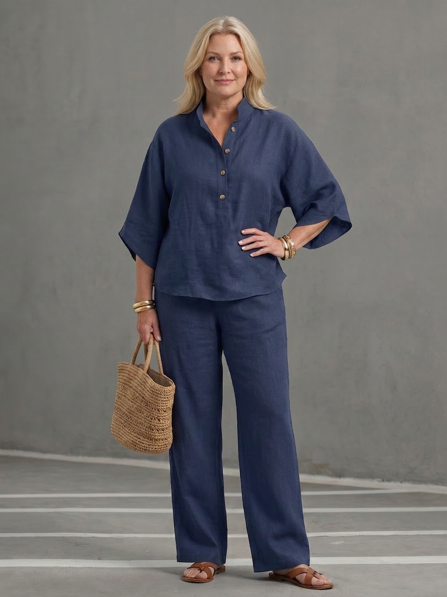 The Amity Linen Tunic Set