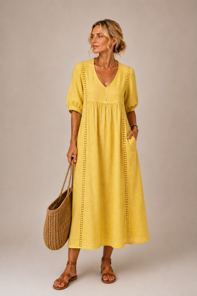 The Vivienne Linen Midi Dress