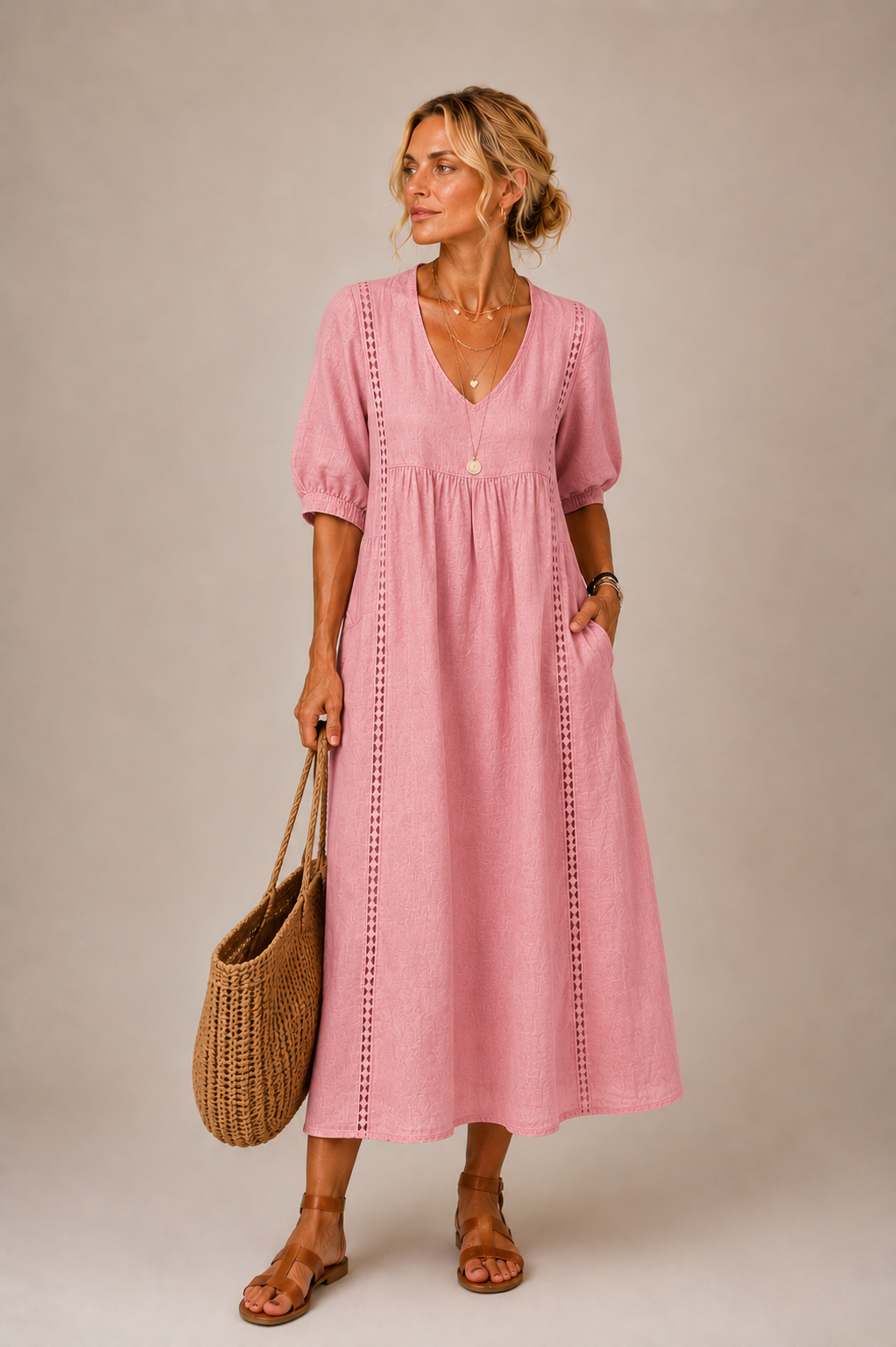 The Vivienne Linen Midi Dress