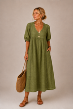 The Vivienne Linen Midi Dress