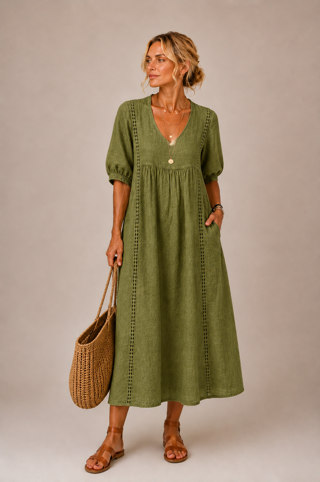 The Vivienne Linen Midi Dress