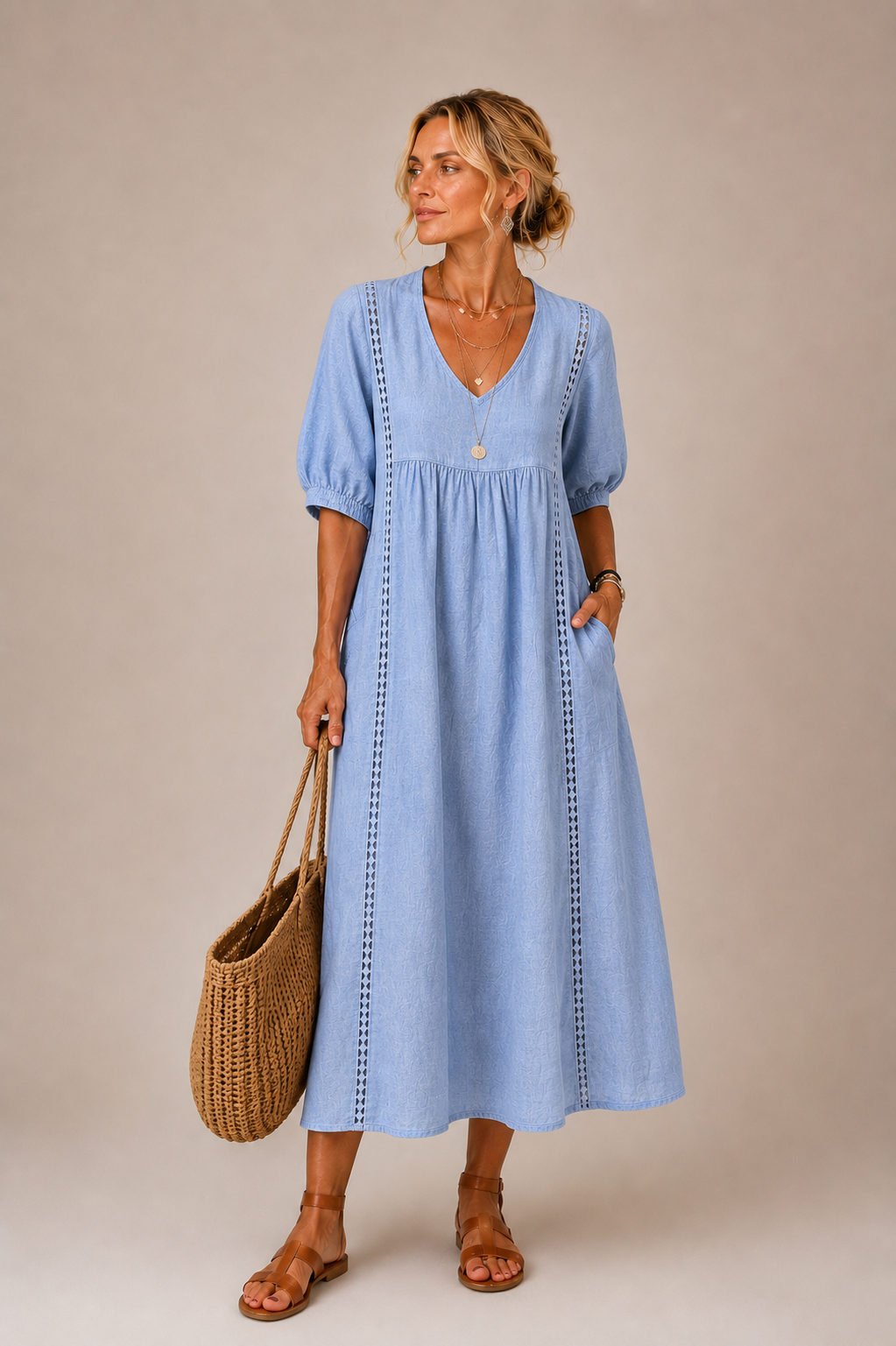 The Vivienne Linen Midi Dress