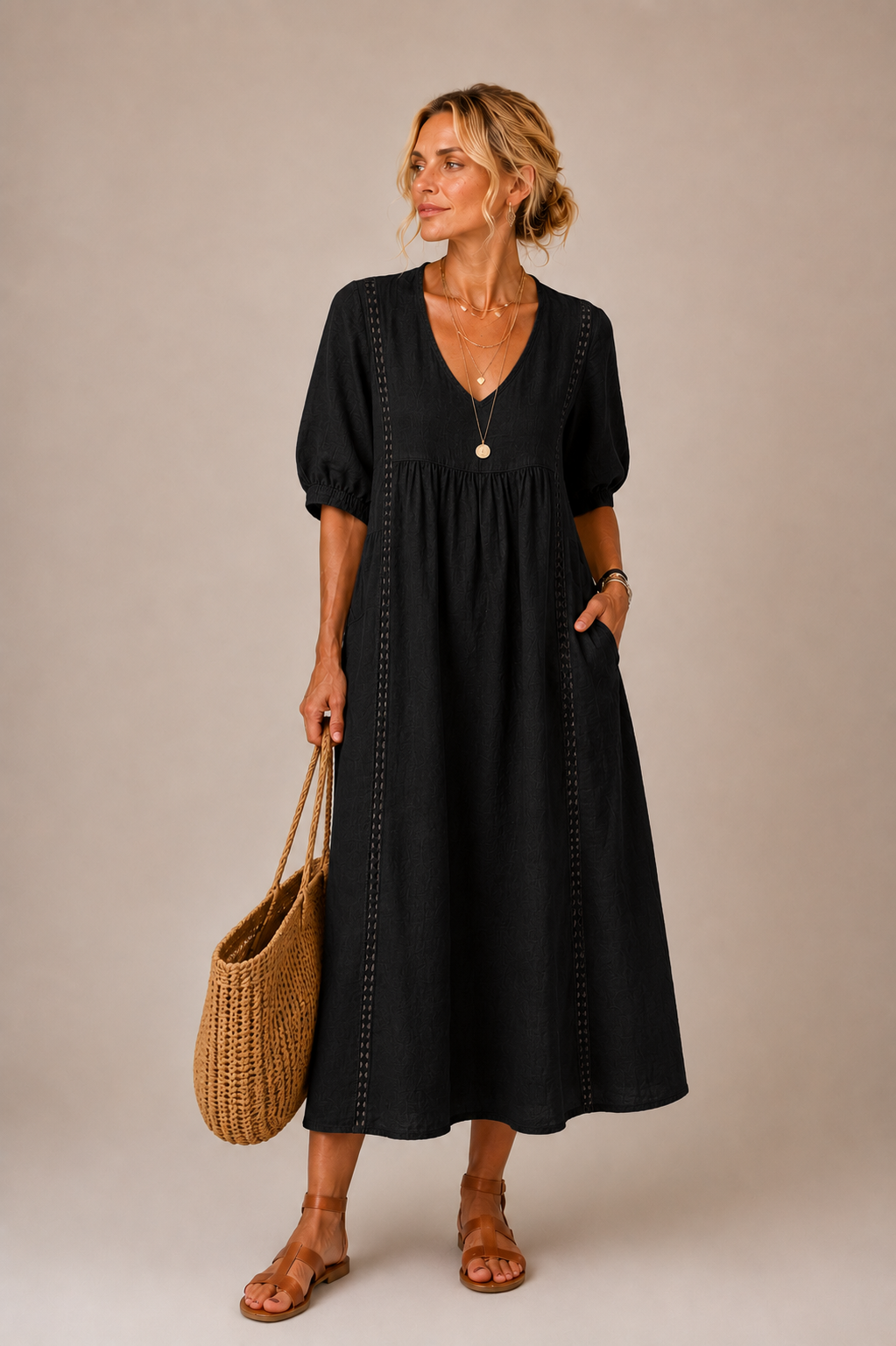 The Vivienne Linen Midi Dress