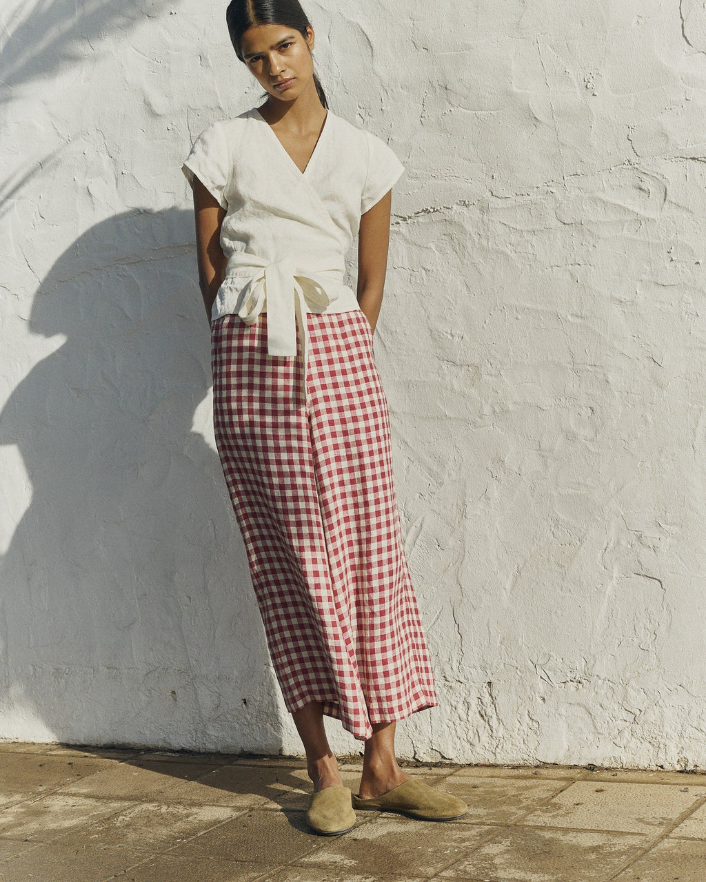 The Solene Wide-Leg Linen Trousers