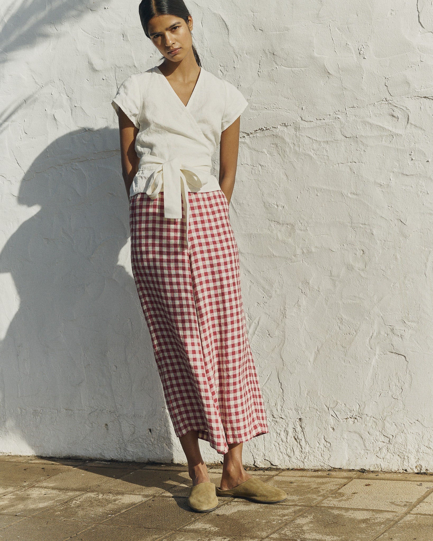 The Solene Wide-Leg Linen Trousers