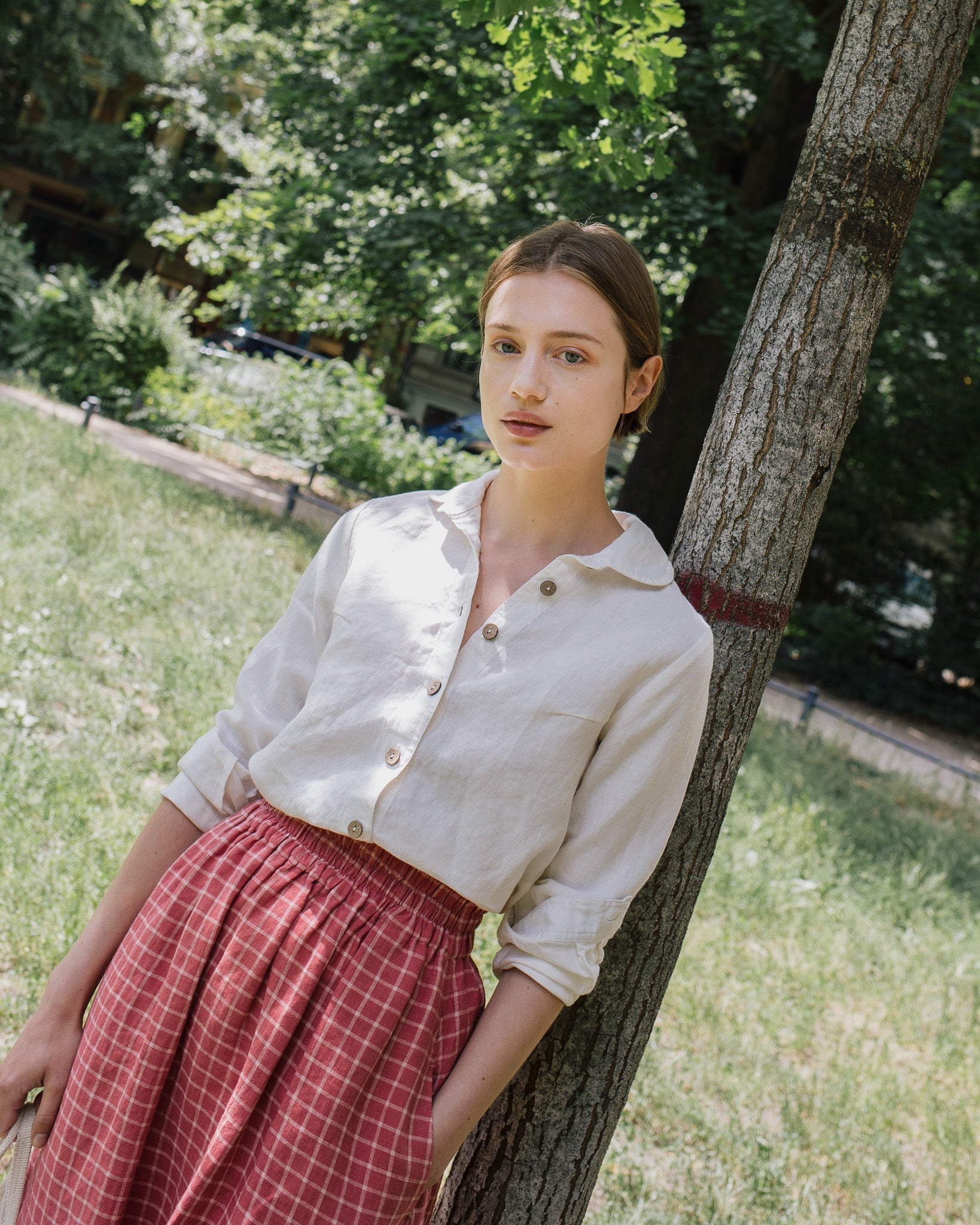 The Saylor Linen Midi Skirt