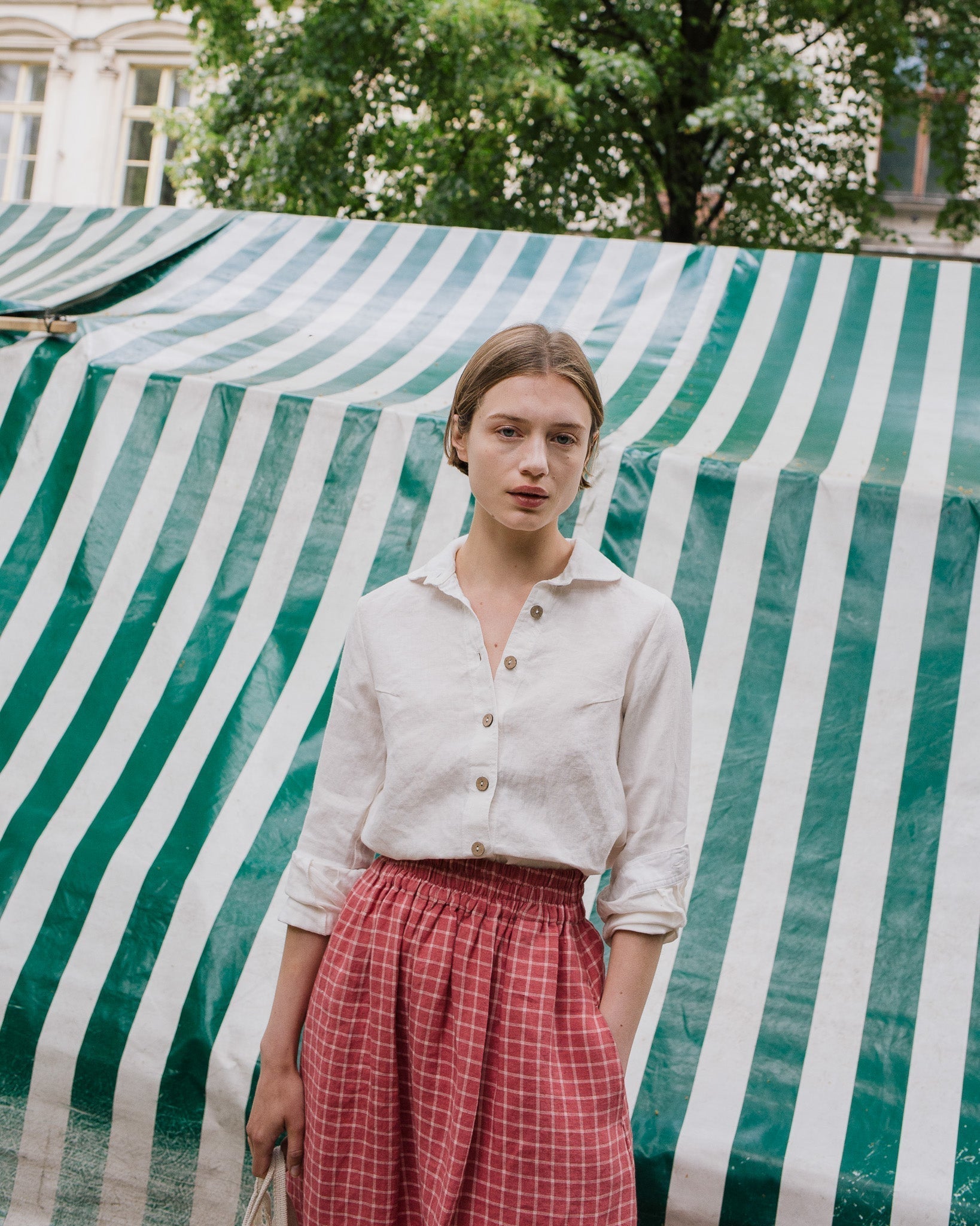 The Saylor Linen Midi Skirt