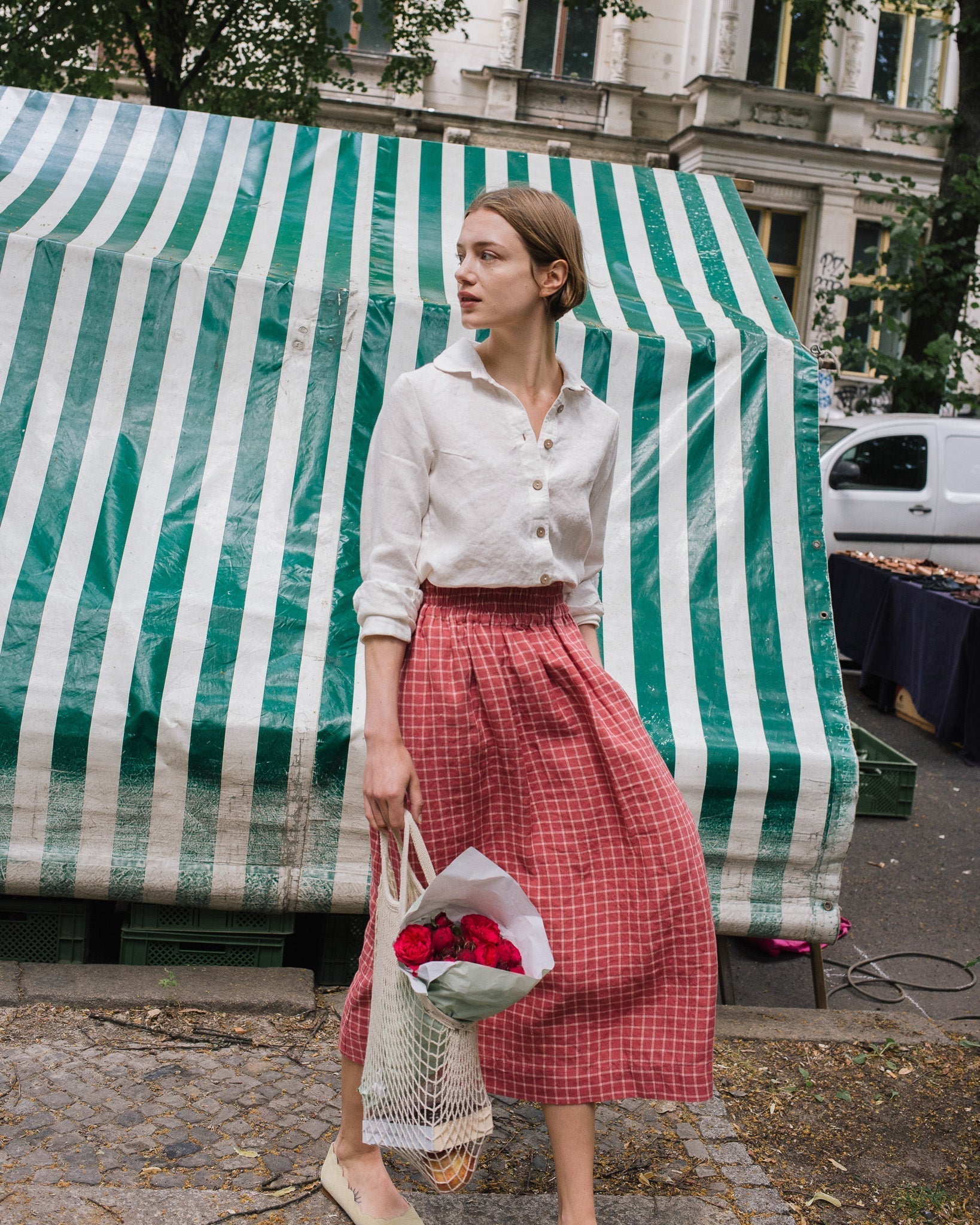 The Saylor Linen Midi Skirt