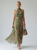 The Adriana Halter Maxi Dress
