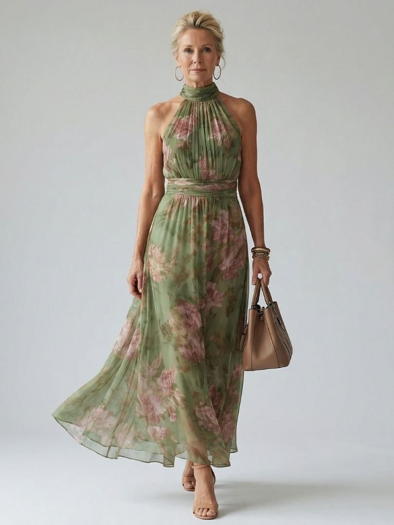 The Adriana Halter Maxi Dress