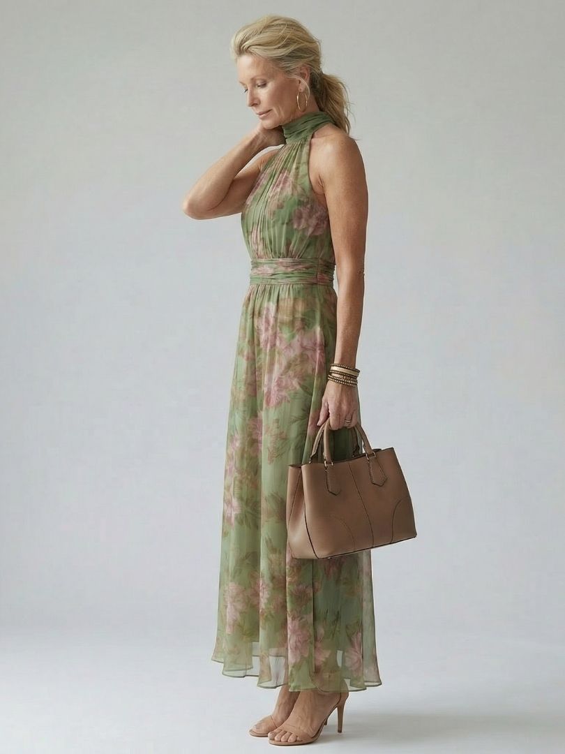 The Adriana Halter Maxi Dress