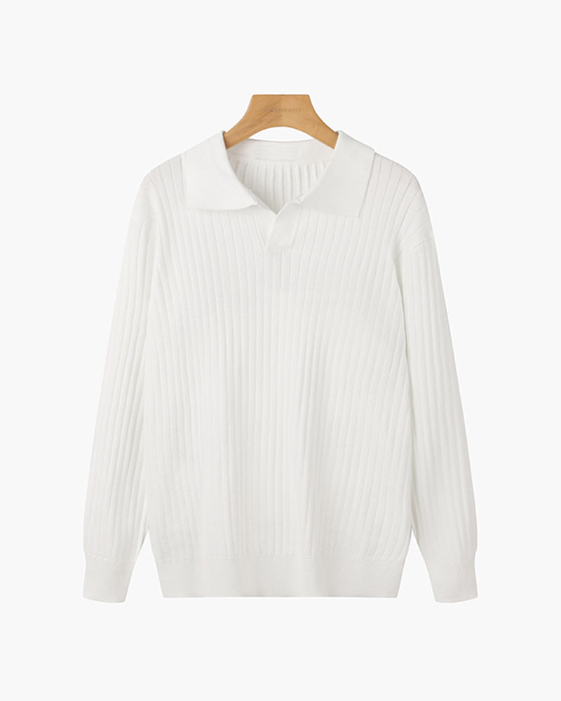 Polo de Cuello en V Manga Larga