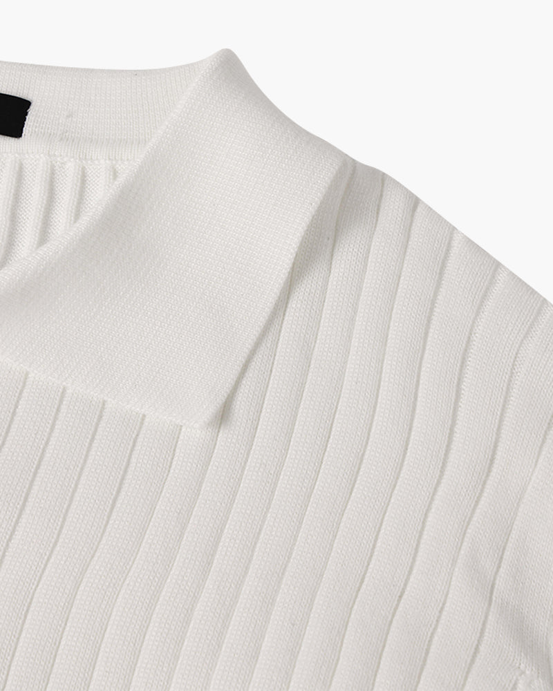 Polo de Cuello en V Manga Larga