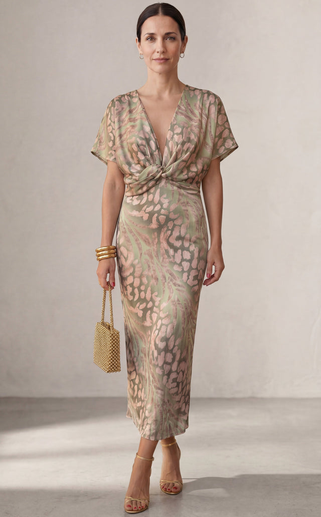 The Calandra Copper Midi Dress