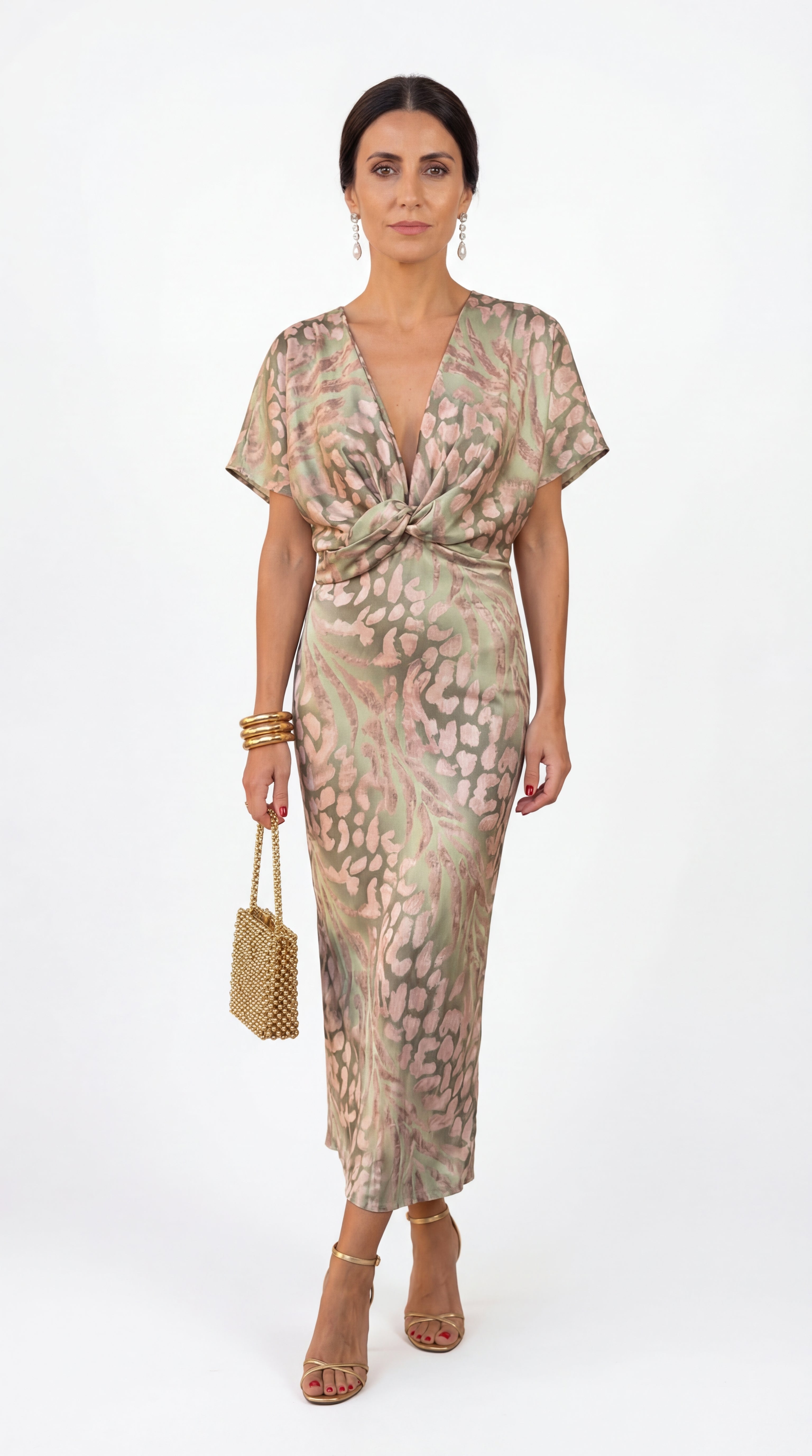 The Calandra Copper Midi Dress