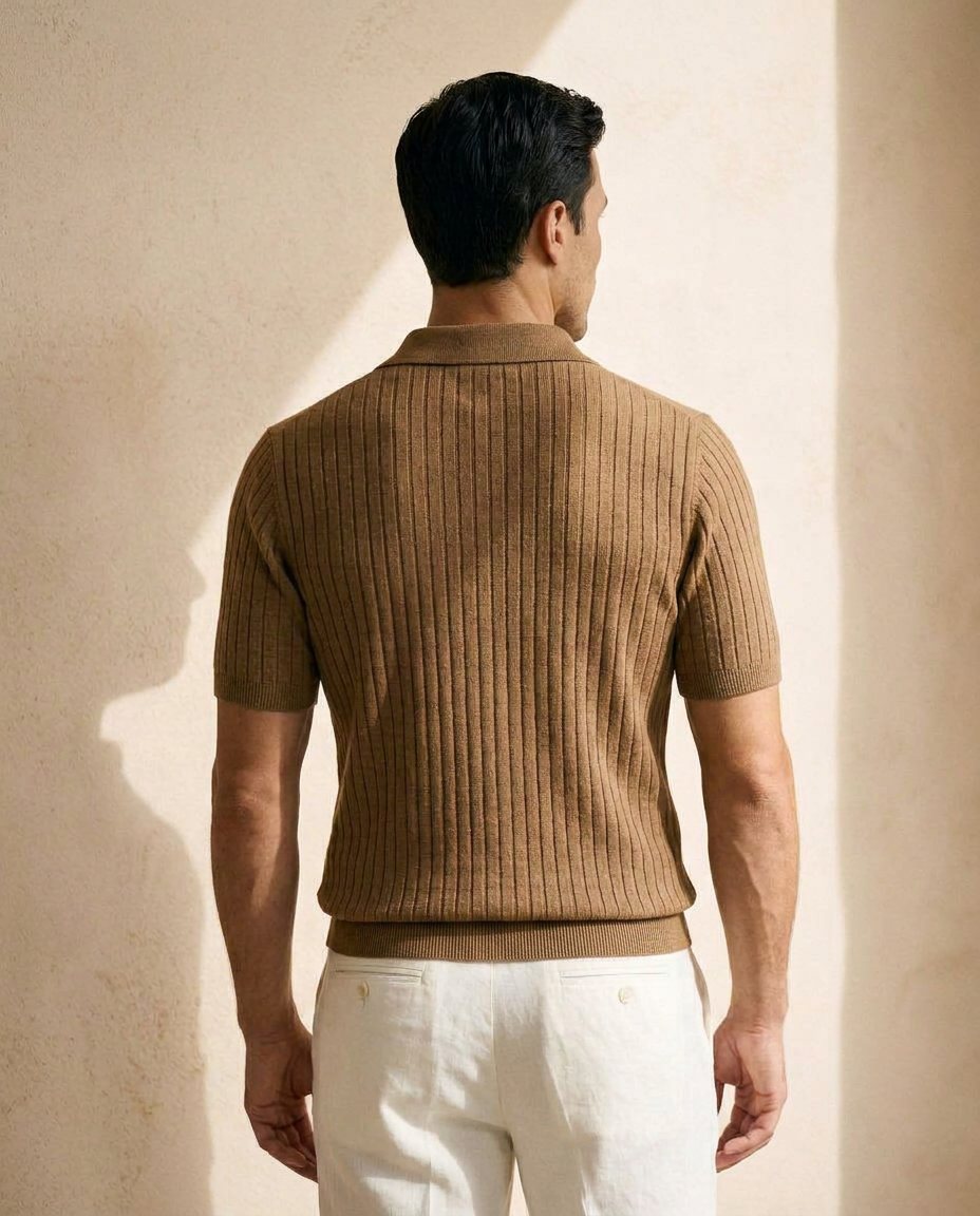 Santorini | Textured Knit Polo