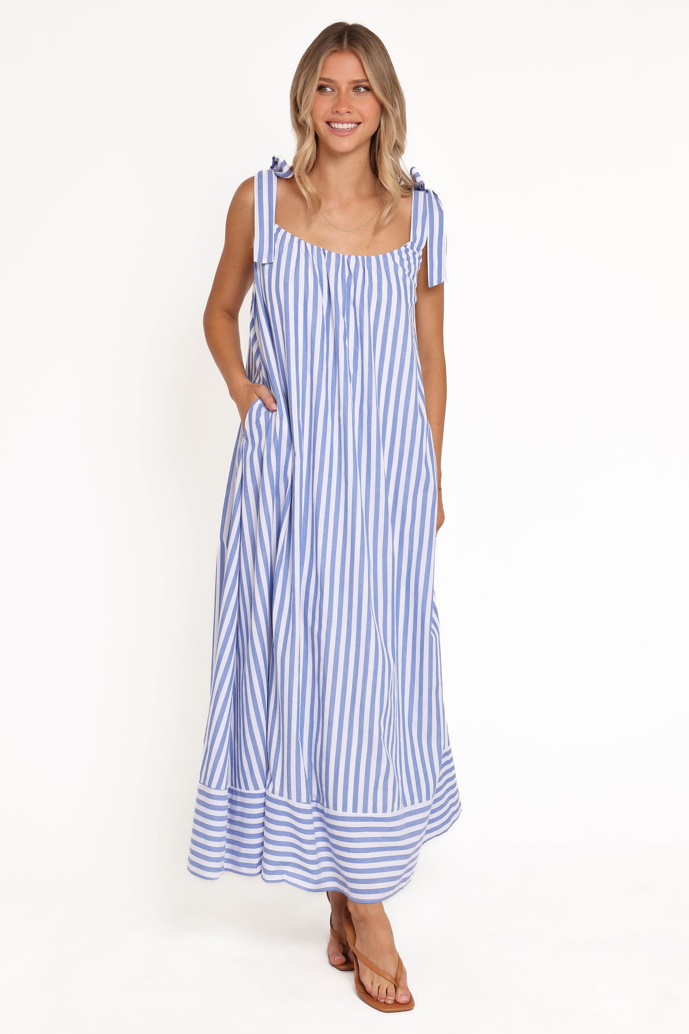 The Cassis Striped Maxi Dress