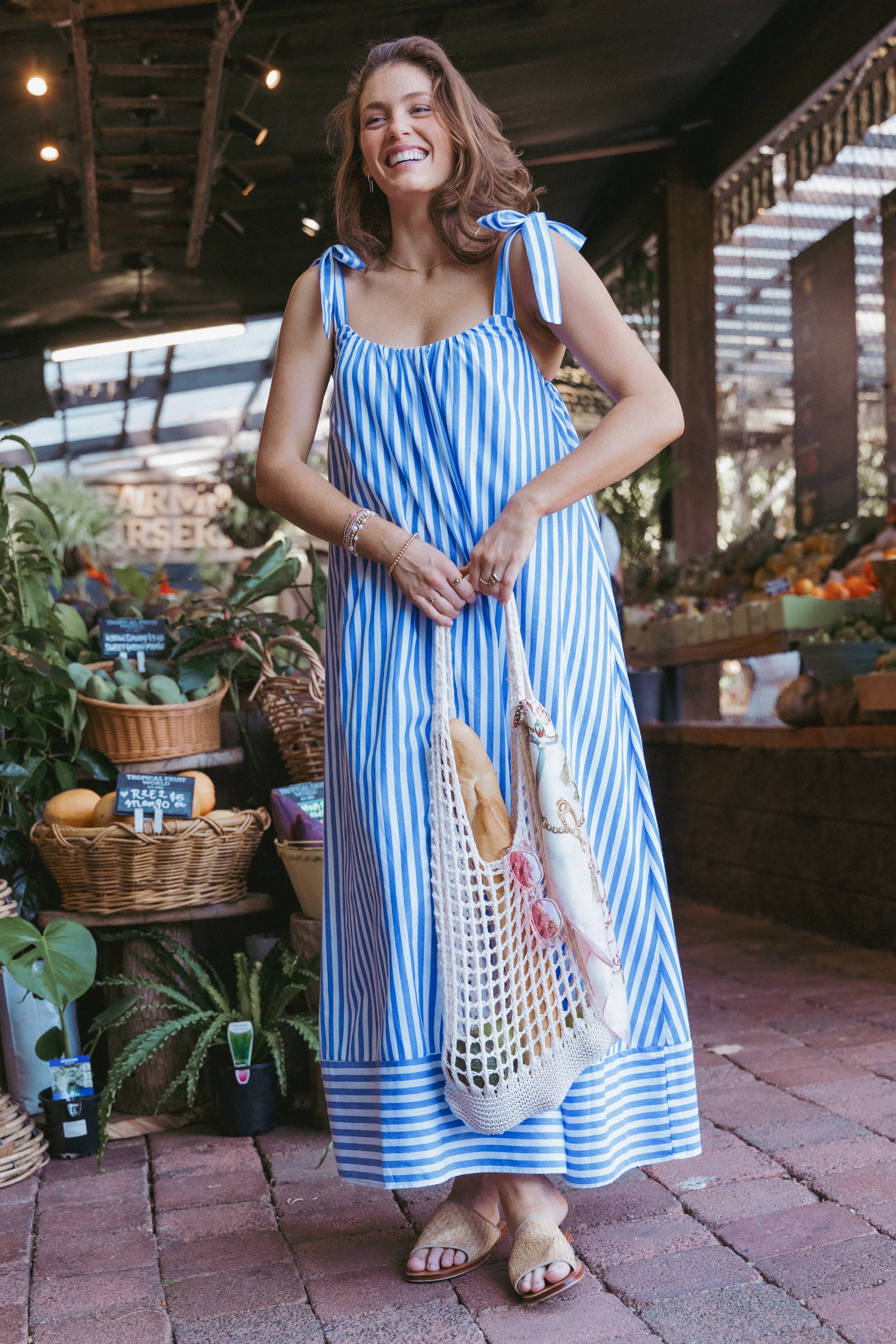 The Cassis Striped Maxi Dress