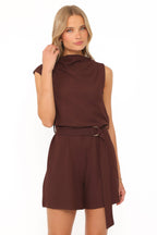 The Coralie Belted Knit Romper