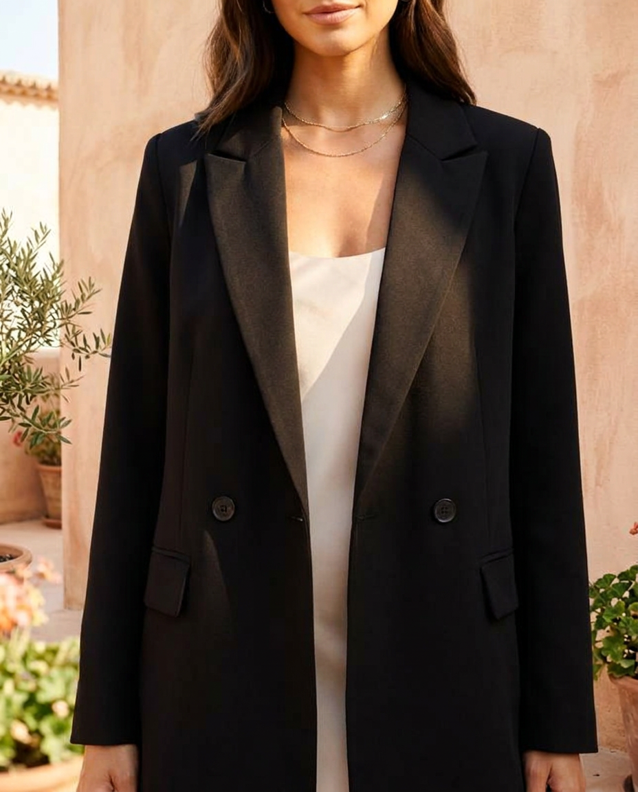 Black The Portofino Double-Breasted Blazer detail