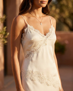 Ivory The Capri Satin Lace Cami detail