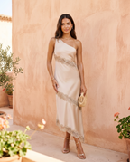 The Seraphine One-Shoulder Satin Dress