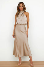 The Aurelia Satin Maxi Dress